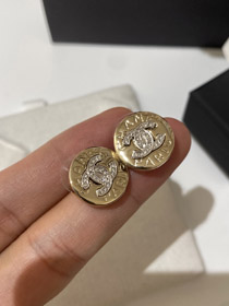Chanel Gold und Silber Farbe passende runde Ohrringe-3592