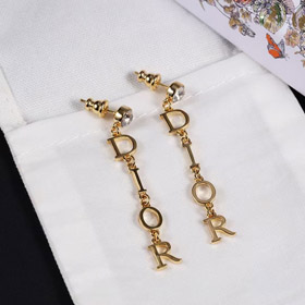 Dior einzelne Diamant hängende Logo Ohrringe-3708