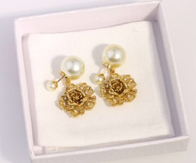 Dior große und kleine Peony Perle Ohrringe-3771