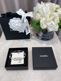 Chanel Doppel C Strass Perlen Armband-3834