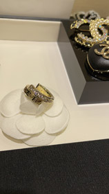 Chanel Doppel falsch ausgerichtet Gold Doppel C Ring-3961