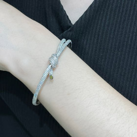 Tiffany Voll Diamant T Knoten Armband-3967