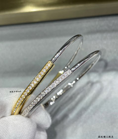 Tiffany dünne halbe Diamant Schloss Armband-3968