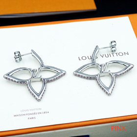 Louis Vuitton LV Blumen Metall Hohlkontur Diamant Ohrringe-4064